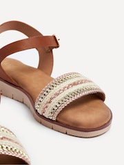 Linzi Brown Faye Flat Sandals With Embellished Upper Detail - Image 4 of 5