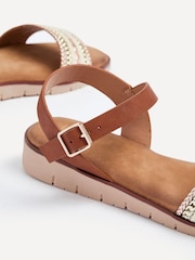 Linzi Brown Faye Flat Sandals With Embellished Upper Detail - Image 5 of 5