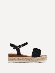 Linzi Black Melani Sandals With Ruched Upper Detailing - Image 2 of 5