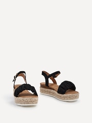 Linzi Black Melani Sandals With Ruched Upper Detailing - Image 3 of 5