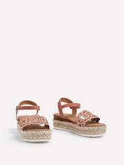 Linzi Gold Bondi Flatform Sandals With Embellished Linked Upper - Image 3 of 5