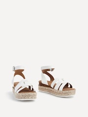 Linzi White Dakota Flatform Sandals With Round Interlinked Upper Design - Image 3 of 5