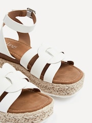 Linzi White Dakota Flatform Sandals With Round Interlinked Upper Design - Image 4 of 5