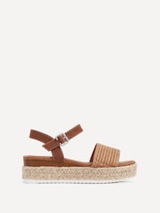 Linzi Brown Panama Two Part Raffia Flatform Sandals - Image 2 of 5
