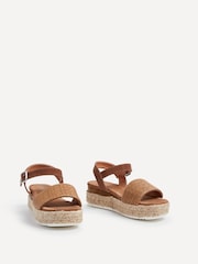 Linzi Brown Panama Two Part Raffia Flatform Sandals - Image 3 of 5