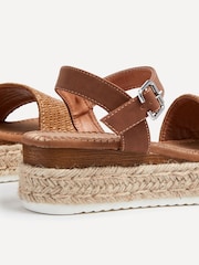 Linzi Brown Panama Two Part Raffia Flatform Sandals - Image 5 of 5