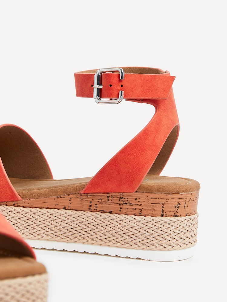 Linzi Orange Resort Two-Part Espadrille Sandals - Image 5 of 5