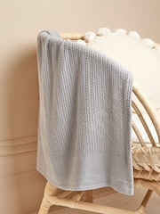 JoJo Maman Bébé Soft Grey Woven Cellular Blanket - Image 1 of 4