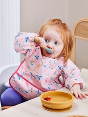 JoJo Maman Bébé Pink Safari Deluxe Sleeved Bib - Image 1 of 4