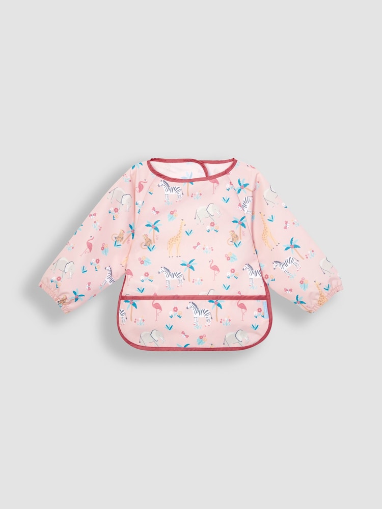 JoJo Maman Bébé Pink Safari Deluxe Sleeved Bib - Image 2 of 4