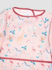 JoJo Maman Bébé Pink Safari Deluxe Sleeved Bib - Image 4 of 4