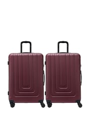 Flight Knight Medium Check-In Hold Luggage Hardcase Travel Black Suitcases Set Of 2 - Image 1 of 5