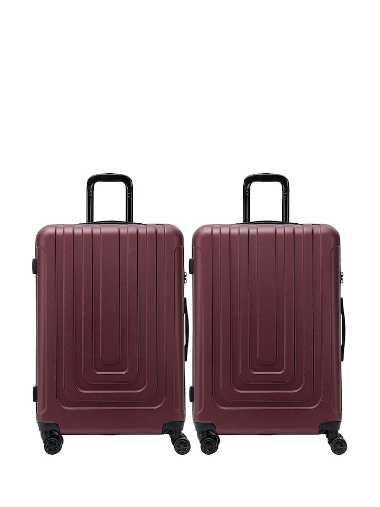 Flight Knight Medium Check-In Hold Luggage Hardcase Travel Black Suitcases Set Of 2 - Image 1 of 5