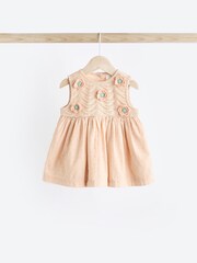 Beige Crochet Detail Baby 100% Cotton Woven Dress And Bloomer Set (0mths-2yrs) - Image 6 of 13