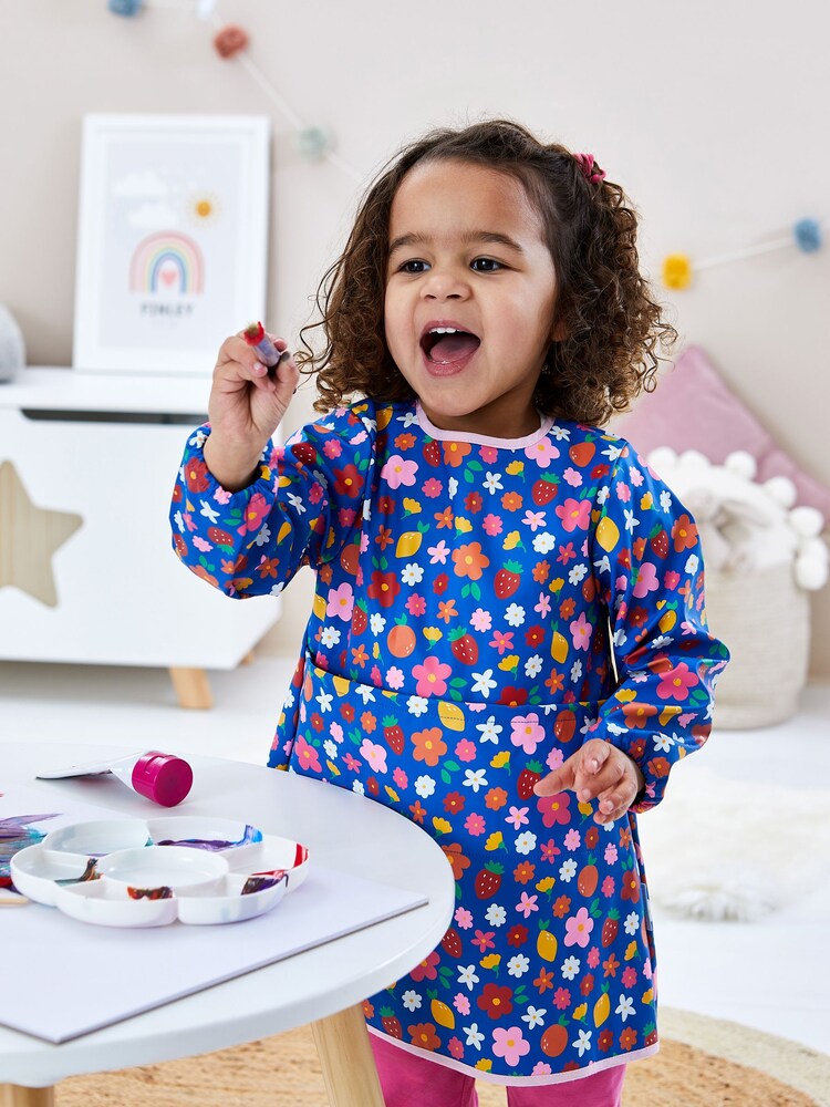 JoJo Maman Bébé Blue Floral Multi-Purpose Coverall - Image 1 of 6