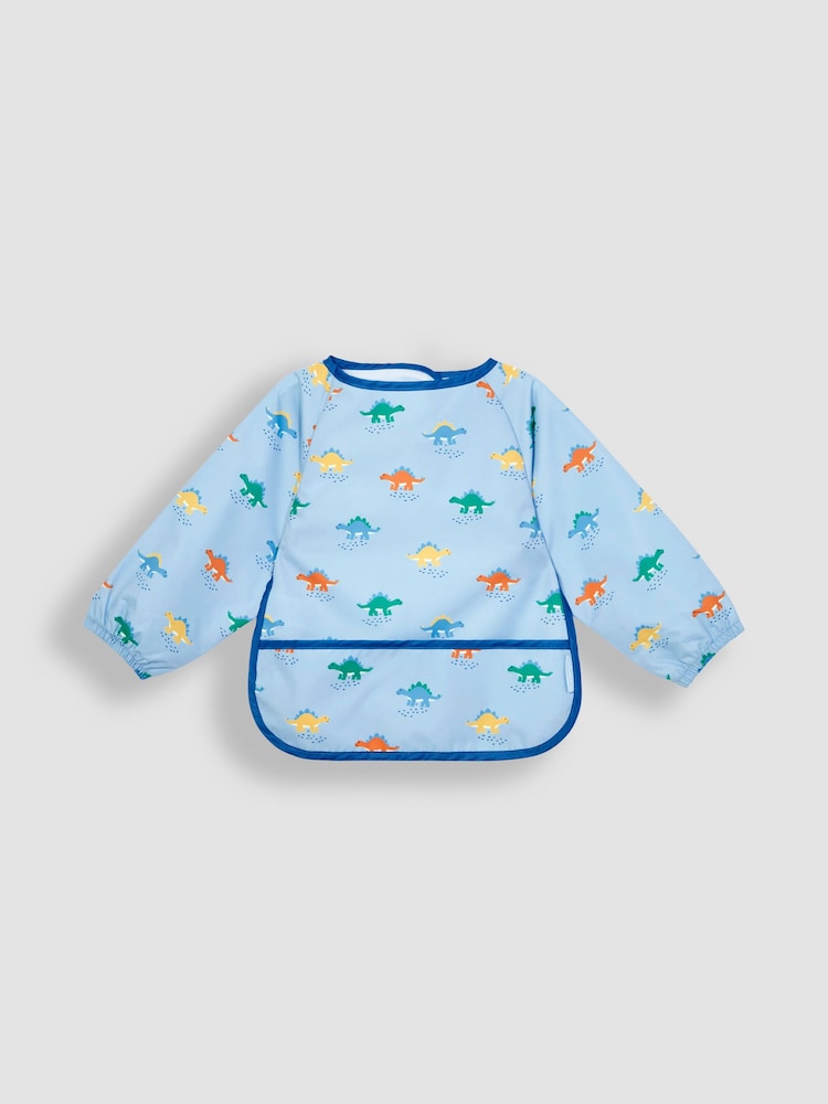 JoJo Maman Bébé Blue Dino Deluxe Sleeved Bib - Image 3 of 5