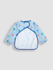 JoJo Maman Bébé Blue Dino Deluxe Sleeved Bib - Image 4 of 5