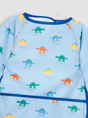 JoJo Maman Bébé Blue Dino Deluxe Sleeved Bib - Image 5 of 5