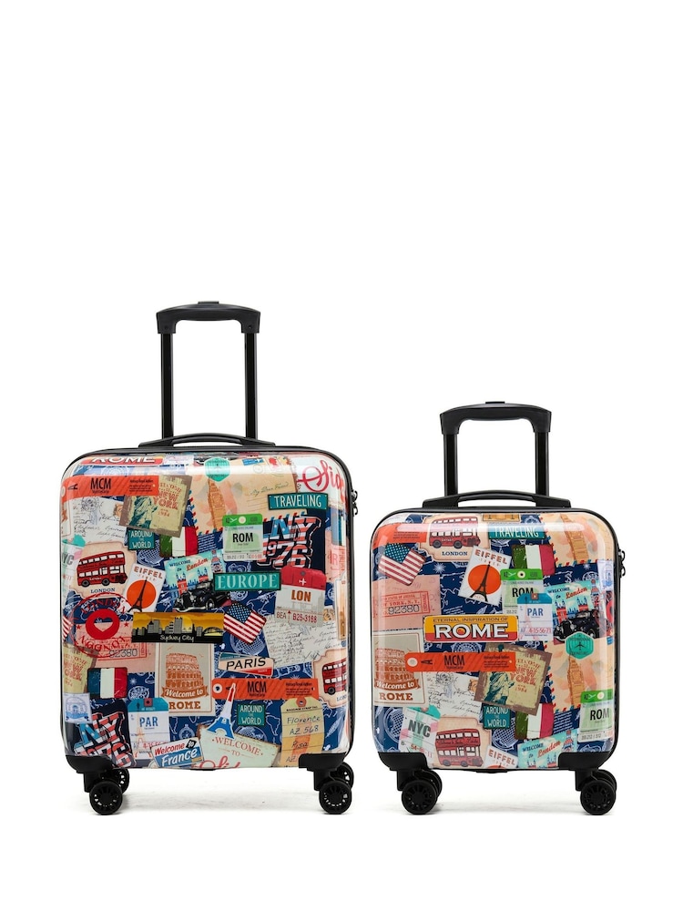 Multicolor - Juego de 2 maletas de viaje de carcasa rígida en tamaño mediano y grande para facturar de Flight Knight - Imagen 1 de 6 Multicolor - Juego de 2 maletas de viaje de carcasa rígida en tamaño mediano y grande para facturar de Flight Knight - Imagen 1 de 6