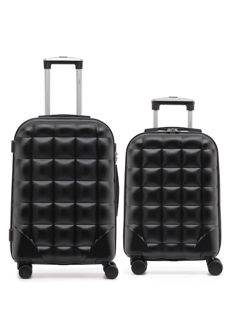 Flight Knight Medium & Large Check-In Hold Luggage Bubble Hardcase Travel Suitcases Set of 2 - Image 1 of 8