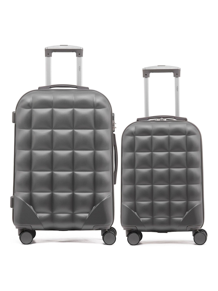 Flight Knight Medium & Large Check-In Hold Luggage Bubble Hardcase Travel Suitcases Set of 2 - Image 1 of 7