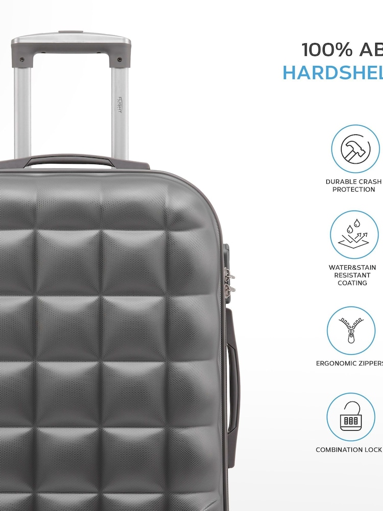 Flight Knight Medium & Large Check-In Hold Luggage Bubble Hardcase Travel Suitcases Set of 2 - Image 2 of 7