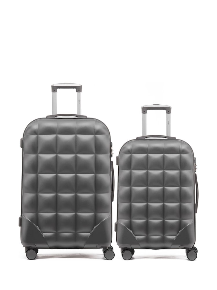 Flight Knight Medium Check-In & Small Carry-On Bubble Hardcase Travel Black Luggage Set of 2 - Image 1 of 5