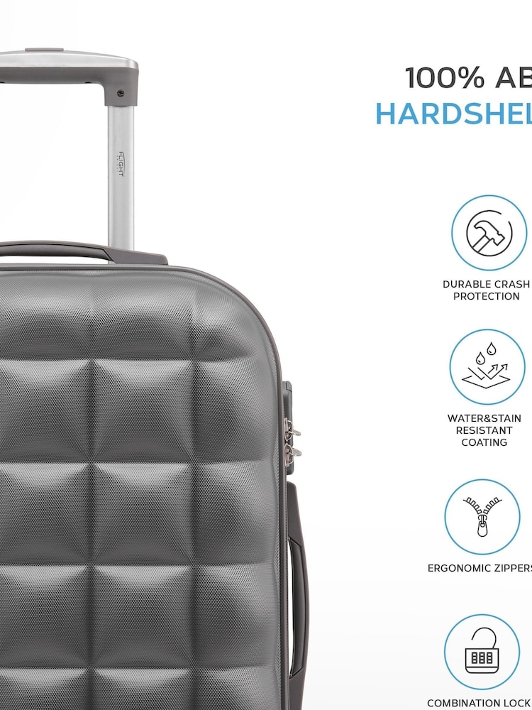 Flight Knight Medium Check-In & Small Carry-On Bubble Hardcase Travel Black Luggage Set of 2 - Image 2 of 5