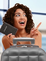 Flight Knight Medium Check-In & Small Carry-On Bubble Hardcase Travel Black Luggage Set of 2 - Image 5 of 5