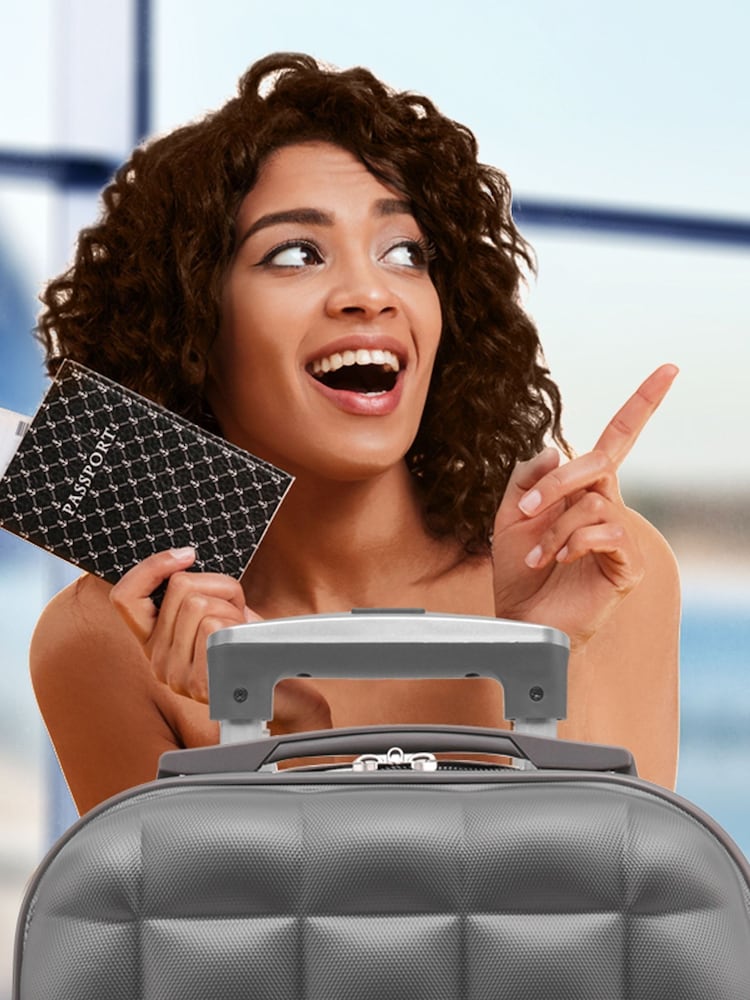 Flight Knight Medium Check-In & Small Carry-On Bubble Hardcase Travel Black Luggage Set of 2 - Image 5 of 5