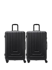 Flight Knight Large Black Check-In Hold Luggage Hardcase Travel Suitcases Set of 2 - Image 1 of 5