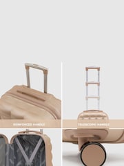 Flight Knight Medium Check-In Hold Luggage Bubble Hardcase Travel Brown Suitcases Set Of 2 - Image 5 of 8