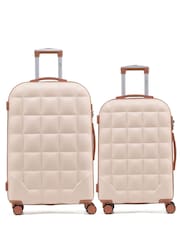 Flight Knight Medium Cream Check-In & Small Carry-On Bubble Hardcase Travel Luggage Set Of 2 - Image 1 of 6