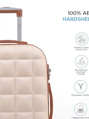 Flight Knight Medium Cream Check-In & Small Carry-On Bubble Hardcase Travel Luggage Set Of 2 - Image 4 of 6