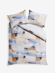 Blue Large Geometric 100% Cotton Reversible Duvet Cover and Pillowcase Set - Image 4 of 4