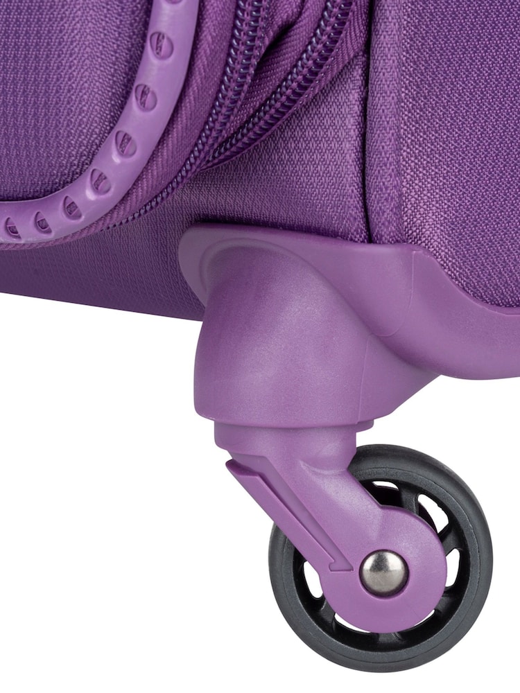 Morado - Juego de 2 maletas de viaje de carcasa blanda con relieve: una pequeña de cabina y una mediana para facturar de Flight Knight - Imagen 6 de 6 Morado - Juego de 2 maletas de viaje de carcasa blanda con relieve: una pequeña de cabina y una mediana para facturar de Flight Knight - Imagen 6 de 6