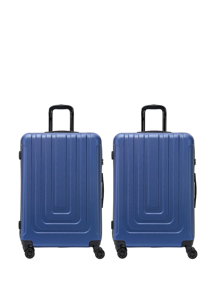 Flight Knight Medium Check-In Hold Luggage Hardcase Travel Black Suitcases Set Of 2 - Image 1 of 8