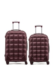 Flight Knight Medium Check-In & Small Brown Carry-On Bubble Hardcase Travel Luggage Set Of 2 - Image 1 of 7