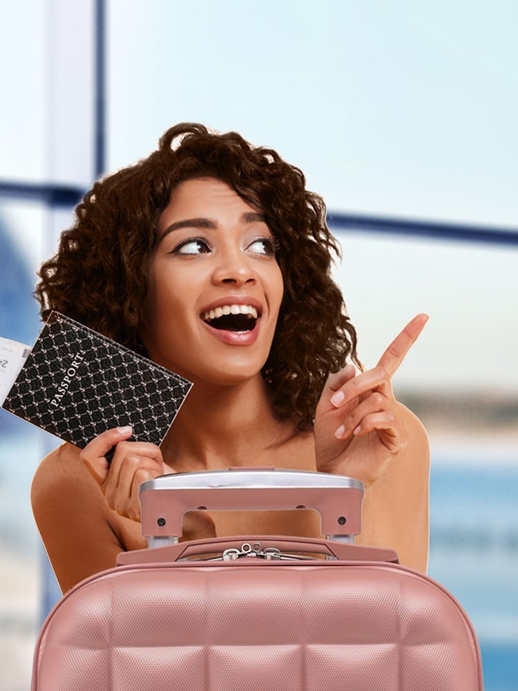 Flight Knight Set Of 2 Large Check-In & Small Carry-On Bubble Hardcase Travel Pink Suitcase - Image 7 of 7