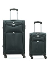 Flight Knight Medium & Large Check-In Hold Luggage Soft Case Travel Black Suitcases Set Of 2 - Image 1 of 7