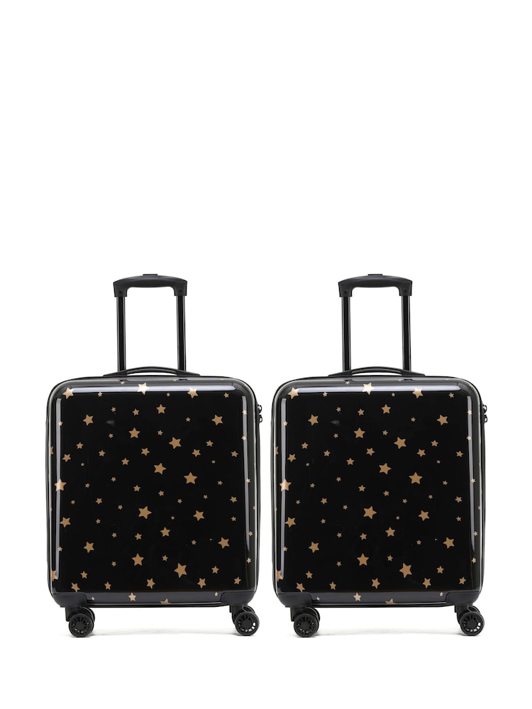 Flight Knight Medium Check-In Hold Luggage Hardcase Travel Pink Suitcases Set Of 2 - Image 1 of 7