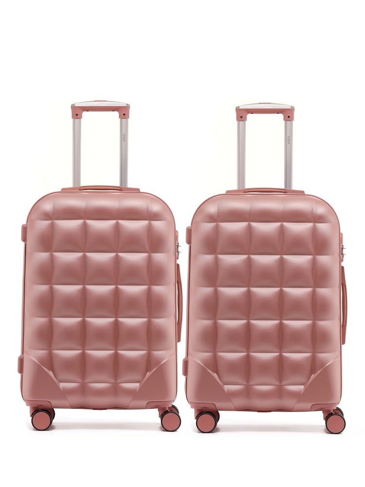 Flight Knight Medium Check-In Hold Luggage Bubble Hardcase Travel Brown Suitcases Set Of 2 - Image 1 of 11