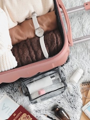 Flight Knight Medium Check-In Hold Luggage Bubble Hardcase Travel Brown Suitcases Set Of 2 - Image 6 of 11