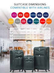 Flight Knight Black Set of 2 Large Check-In Hold Luggage Soft Case Travel Suitcases - Image 3 of 7