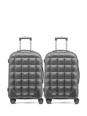 Flight Knight Medium Check-In Hold Luggage Bubble Hardcase Travel Brown Suitcases Set Of 2 - Image 1 of 9