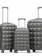 Flight Knight Medium Check-In Hold Luggage Bubble Hardcase Travel Brown Suitcases Set Of 2 - Image 4 of 9
