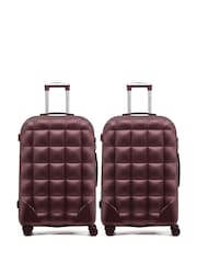 Flight Knight Set Of 2 Large Check-In Hold Luggage Bubble Hardcase Travel Black Suitcases - Image 1 of 6