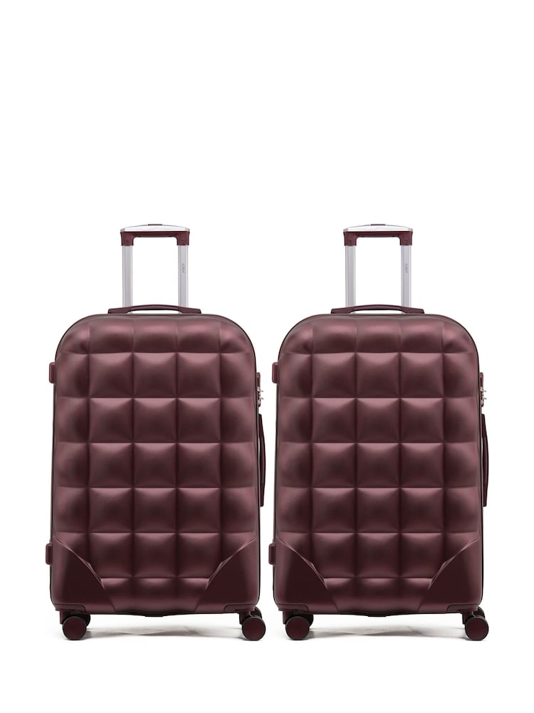 Flight Knight Set Of 2 Large Check-In Hold Luggage Bubble Hardcase Travel Black Suitcases - Image 1 of 6