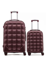 Flight Knight Set Of 2 Large Check-In & Small Carry-On Bubble Hardcase Travel Pink Suitcase - Image 1 of 1