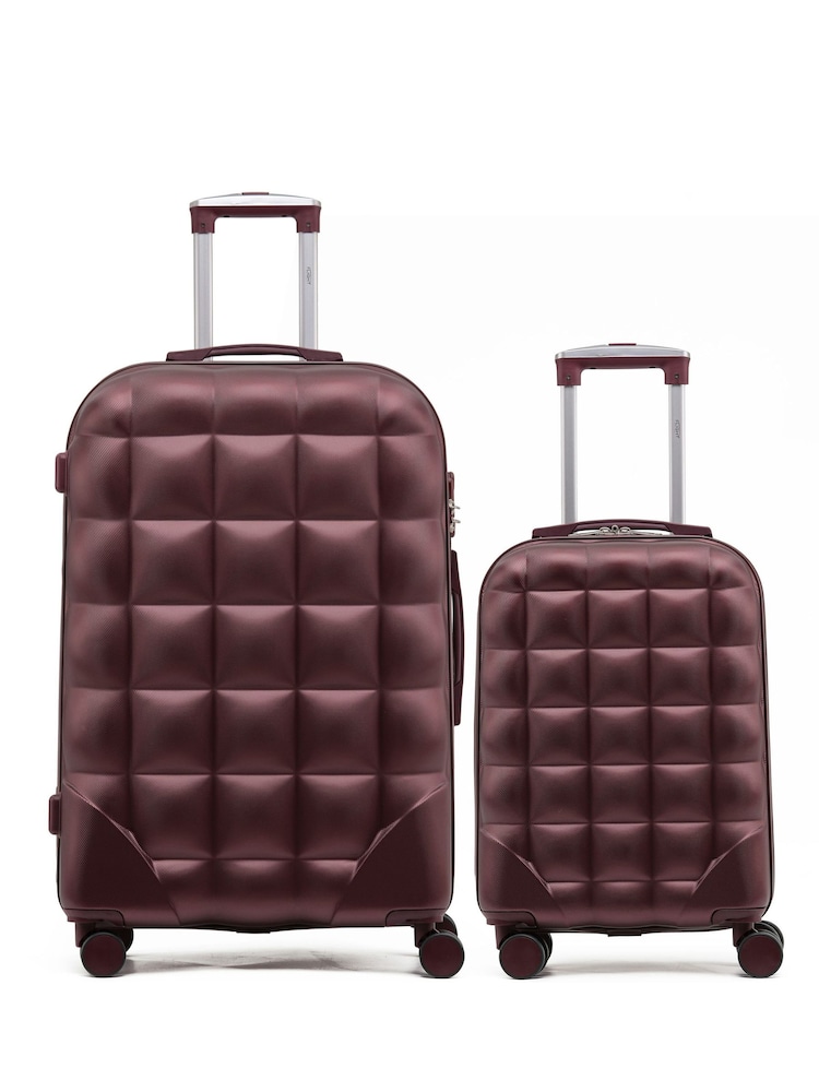 Flight Knight Set Of 2 Large Check-In & Small Carry-On Bubble Hardcase Travel Pink Suitcase - Image 1 of 1